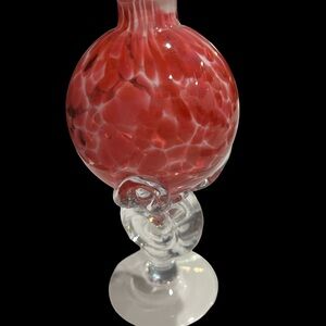 Red and Clear Glass Vase